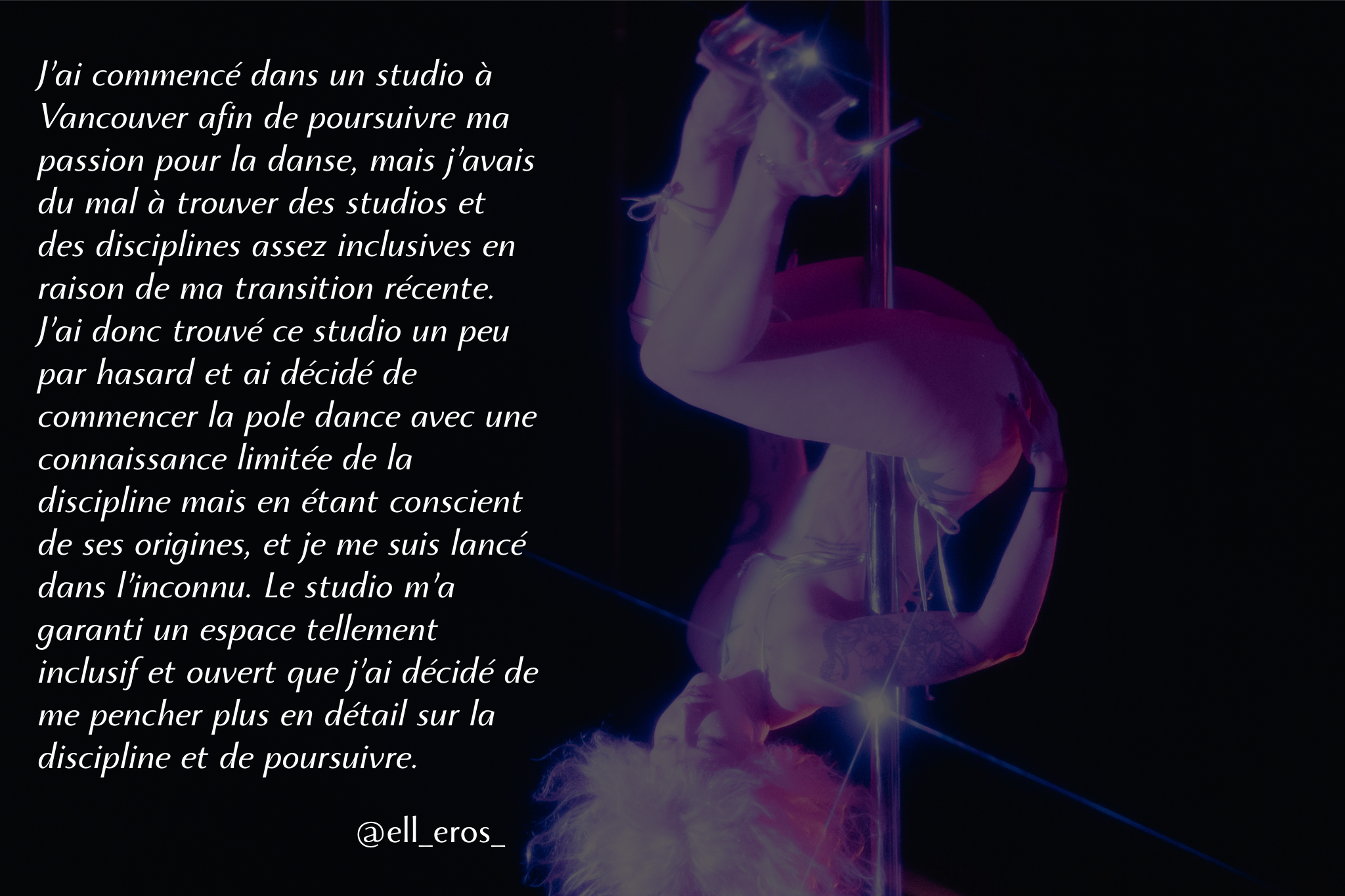 Pole dancer in studio lighting